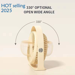 Ventilador de carga USB portátil de 1200mAh giratorio de 360 ° con Base de escritorio plegable de 5 velocidades para coche, hogar, Hotel, uso al aire libre - Product Image 5