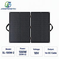 Panneau solaire monocristallin pliable et portable 100W 18V, sortie DC, adaptateur 10-en-1, noir, 93x62cm, pour le camping, les voyages en plein air