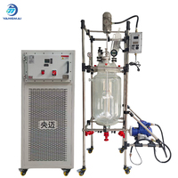 Réacteur en verre à double enveloppe Yangmai 80L avec pompe d'alimentation magnétique pour travaux de réaction en mode pilote