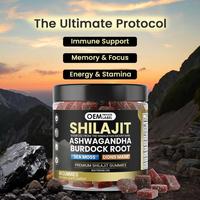 Bioby OEM/Marque Privée Gummies de Shilajit de l'Himalaya avec Ashwagandha, Mousse de Mer, Crinière de Lion, Pastèque pour le Soutien Immunitaire, Énergétique et de la Mémoire
