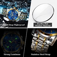 Jam Tangan POEDAGAR 813 Quartz Stainless Steel Desain Fashion Pria Tahan Air Bercahaya Tanggal Otomatis Kronograf Jam Tangan Pria