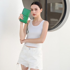 Débardeur Y2K côtelé à col montant sans manches pour femme, couleur unie, coupe courte, bretelles épaisses, ajusté pour l'exercice - Product Image 5