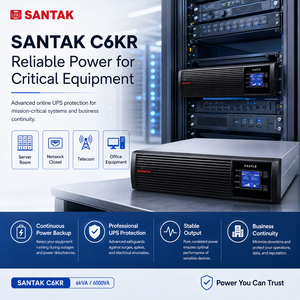 SANTAK Série Château C6KR UPS 6KVA/5400W Alimentation sans interruption en ligne montée en rack - Product Image 6