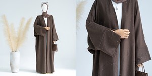 Vêtements islamiques modestes, Abaya Dubaï, Turquie, robes pour femmes grandes tailles, manteau épais pour femmes, robe Abaya ouverte plissée scintillante pour femmes musulmanes - Product Image 5