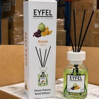 Diffuseur de parfum pour voiture en verre bleu écologique sans alcool de 130 ml, parfum longue durée, désodorisant, décoration, aromathérapie