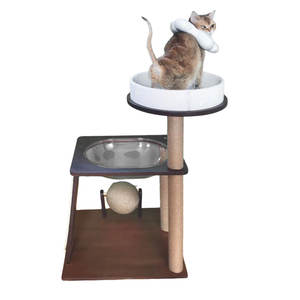 <span class=keywords><strong>Arbre</strong></span> <span class=keywords><strong>à</strong></span> <span class=keywords><strong>chat</strong></span> en bois massif avec grande perchoir supérieure, zone de repos confortable, poteau <span class=keywords><strong>à</strong></span> gratter en sisal durable pour chats adultes - Product Image 1