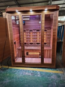 3 persona hemlock canadiense de espectro completo sala de sauna de infrarrojos con luz infrarroja calentadores - Product Image 6