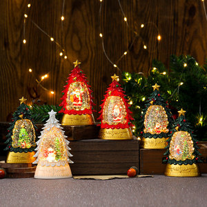 Nueva lámpara de aceite con forma de árbol de Navidad pintada y luminosa, regalo para niños, lámpara de viento, adorno para mesa de bar. - Product Image 1