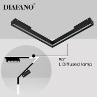 Système d'éclairage sur rail magnétique 48V Lampe de mise au point magnétique encastrée Projecteur linéaire Éclairage magnétique sur rail à LED