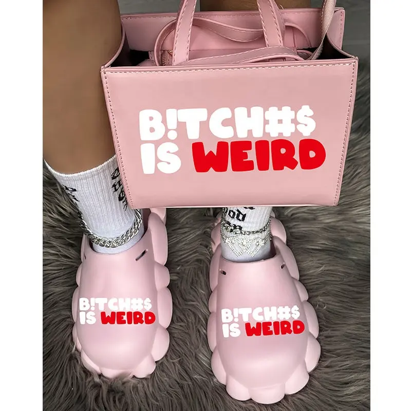 Fashion Designer Tote Bags Women Handbags Ladies Shoulder Luxury Bags Bitches Is Weird Purses and Shoes Sets