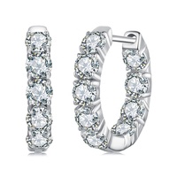 Haute qualité vintage cercle mode cerceau boucle d'oreille bling gros mariage luxe bijoux femmes fête moissanite s925 boucles d'oreilles
