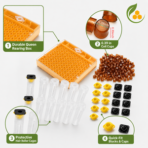 Kit Completo para Cría de Abejas Reinas, Jaula de Plástico para Cría de Reinas, Celdas Protectoras, Suministros de Apicultura para Apicultores - Product Image 2