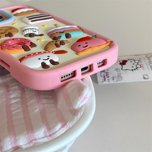 Pastel 3D para funda de teléfono móvil de silicona suave para 16/15/14/13/12 Pro Max funda bonita de dibujos animados a prueba de golpes - Product Image 3