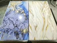 Planche en PVC marbré SPC anti-rayures et antibactérienne pour la décoration murale des hôtels et des laboratoires