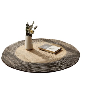 American Retro Mesita de noche Estilo nórdico Yute Tejido Sala de estar Agarre Semana Dormitorio Alfombra redonda Sofá Alfombra de piso - Product Image 1