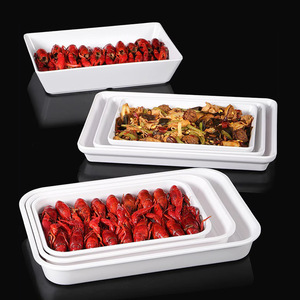 Bandejas Rectangulares de Melamina Blanca para Servir Platos Estofados y Alimentos Fríos, Uso en Hoteles y Restaurantes - Product Image 2