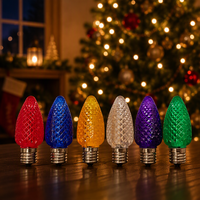 Ampoule C9 de haute qualité pour éclairage commercial, étanche, blanc chaud/rouge/bleu/orange/vert, forme fraise, type bougie