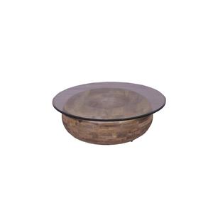 Mesa de Centro DONUT (HOLLOW) de Madera de Mango y Vidrio, Estilo Moderno de Mediados de Siglo, Ecológica, Hecha a Mano, Acabado Natural, Fácil de Limpiar - Product Image 2