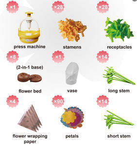 Kits de fabrication de bouquets de fleurs en tissu YX DIY pour enfants, arts et artisanat éducatifs STEM, kit de fabrication de fleurs faites à la main, jouet pour enfants - Product Image 6