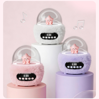 Speaker Karaoke Nirkabel LED RGB Portabel dengan Mikrofon, Audio Rumah, Jam Alarm P16