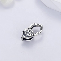 Fermoir homard en forme de feuilles en argent sterling oxydé, 925 fournisseurs de bijoux, fermoirs Wonderfit