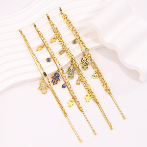 Pulsera de Acero Inoxidable Chapada en Oro de 18k, Diseño Doble Capa, Cadena Cubana Plana y Gruesa, para Mujer, Nueva, ODM - Product Image 4