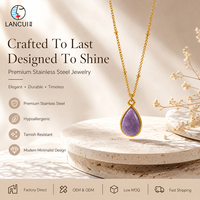 Nouvel Arrivage Collier Pendentif Goutte d'Eau en Acier Inoxydable Plaqué Or 18K Hypoallergénique Chaîne Élégante pour Clavicule Usage Quotidien