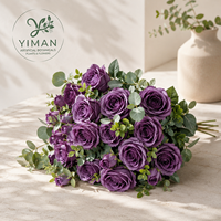 Venta Directa de Fábrica YM, Rosa Artificial de Seda de Tallo Único, Hecha a Mano, Realista, para el Hogar, Bodas, Día de San Valentín, Venta al por Mayor