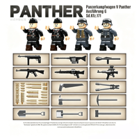 Tanque Mediano Alemán Panther Ausf.G Versión Tardía de la Segunda Guerra Mundial, Juguete de Construcción de Soldados Unisex de Plástico ABS para Mayores de 14 Años