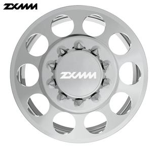 عجلات مزدوجة مخصصة مقاس 22 و24 و26 و28 و30 بوصة 8x200 8x165.1 فاخرة مصنوعة من الكروم المصقول لسيارات فورد F350 وF450 ودودج 3500 و4500 - Product Image 2