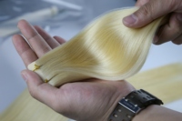 Extensions de cheveux humains à bandes adhésives, qualité Remy, double tirage, texture russe, prix de gros