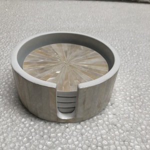 Posavasos redondos de nácar de estilo clásico y alfombrillas de taza de laca rústica alfombrillas de taza de cerveza de Bambú - Product Image 5