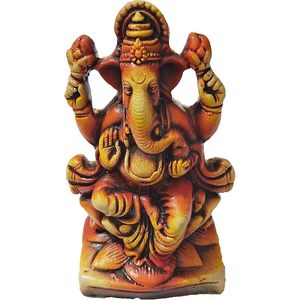 Parijat Thủ Công Mỹ Nghệ Đất Nung Handpainted Chúa Ganesha Thần Tượng Trang Trí Nội Thất Handmade Đất Sét Bùn Tác Phẩm Điêu Khắc Cho Ngôi Nhà Đền Diwali - Product Image 1
