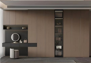 Armoire sur mesure en bois pour salon, organisateur de vêtements, design moderne, dressing, penderie - Product Image 4