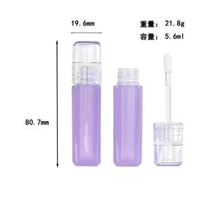 Flacon carré pour gloss à lèvres PETG 6,5 ml avec bouchon et pinceau, paroi épaisse, contenant cosmétique pour gloss à lèvres, nouvel emballage cosmétique en plastique - Product Image 2
