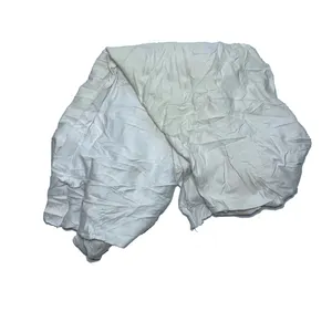 Precio de fábrica blanco reciclado importación trapos y ropa corte limpiando trapo