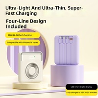 Batterie externe certifiée 3C, 22,5 W, charge super rapide, haute capacité, câble intégré, logo personnalisable, cadeaux promotionnels, écran USB-TC