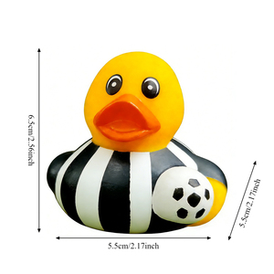 Canard en caoutchouc de football pour enfants, canards sportifs pour le bain, cadeaux d'anniversaire, cadeaux de baby shower, activités en classe, été, plage et piscine - Product Image 5