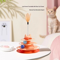 Jouet interactif automatique pour chat à 4 niveaux avec billes, jouet de puzzle pour animaux de compagnie pour chats d'intérieur
