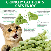 Biscuits à l'herbe à chat pour le contrôle des boules de poils, marque privée Worafy, biscuits naturels au saumon pour chats, friandises, collations, biscuits pour la santé buccale, haleine fraîche