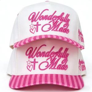 卸売 カスタム 3D 刺繍 ピンク ホワイト ツートーン 無地 スナップバック キャップ ヒップホップ 100% コットン レディース 5パネル キャップ - Product Image 3
