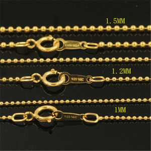 Collier chaîne à billes en <span class=keywords><strong>or</strong></span> <span class=keywords><strong>massif</strong></span> 14 carats 1MM/1.2MM/1.5MM Collier à billes <span class=keywords><strong>Bracelet</strong></span> Chaîne à billes Fournisseurs pour la fabrication de bijoux - Product Image 4