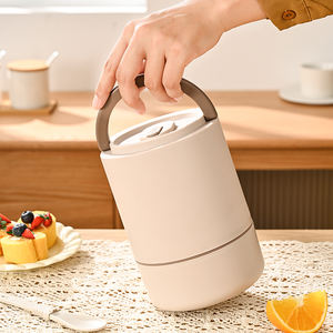 Экологичные продукты 2023: Портативный ланч-бокс с 3-мя отделениями, набор контейнеров для еды для взрослых с многоразовой ложкой и сумкой - Product Image 3