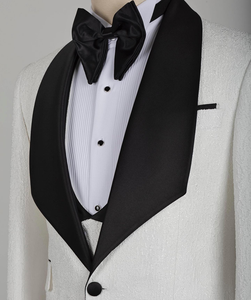 Abito da <span class=keywords><strong>uomo</strong></span> personalizzato 3 pezzi Slim Fit Jacquard <span class=keywords><strong>smoking</strong></span> con colletto a scialle pantaloni - Product Image 5