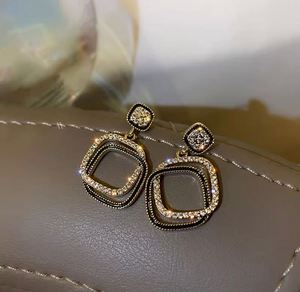 Square Folded Geometry Rhinestone Pendant <b>Earrings</b> for Women Cute <b>Earrings</b> Fashion Jewelry Women <b>Earrings</b> - Product Image 1