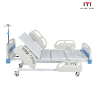Lit médical manuel 3 fonctions économique MT avec têtes et pieds de lit en ABS et 4 barrières de sécurité
