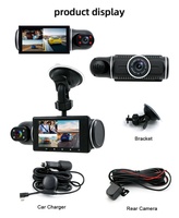 Outillage privé Portable Dash Cam 3 voies DVR enregistrement 170 ° grand Angle HD 1080P WIFI GPS enregistreur de voiture universel voiture Dashcam IPS