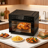 Horno de Control Táctil OEM de 30L al por Mayor con 18 Funciones para Pizza, Tostadas y Horneado, Puerta de Doble Vidrio y 4 Accesorios