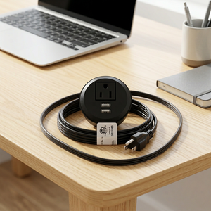 Prise de bureau encastrée de 2,2 pouces avec <span class=keywords><strong>4</strong></span> prises US standard, 1 port USB-A, 10A, pour usage commercial - Product Image 2