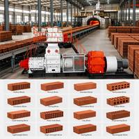 Ligne de production automatique de blocs creux en terre rouge commerciale à faible investissement avec boîte de vitesses et roulements